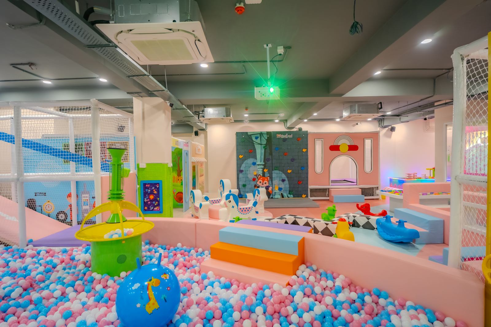 Ball pit and multi-level soft play frame at WhimsiLand